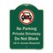 Signmission Designer Series-No Parking Private Driveway Don't Block 24 Hour Access, 24" x 18", G-1824 A-DES-G-1824-9948 - alternate 1